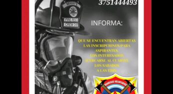Nueve de julio _ La asociación de Bomberos informa que estan abiertas las inscripciones a aspirantes