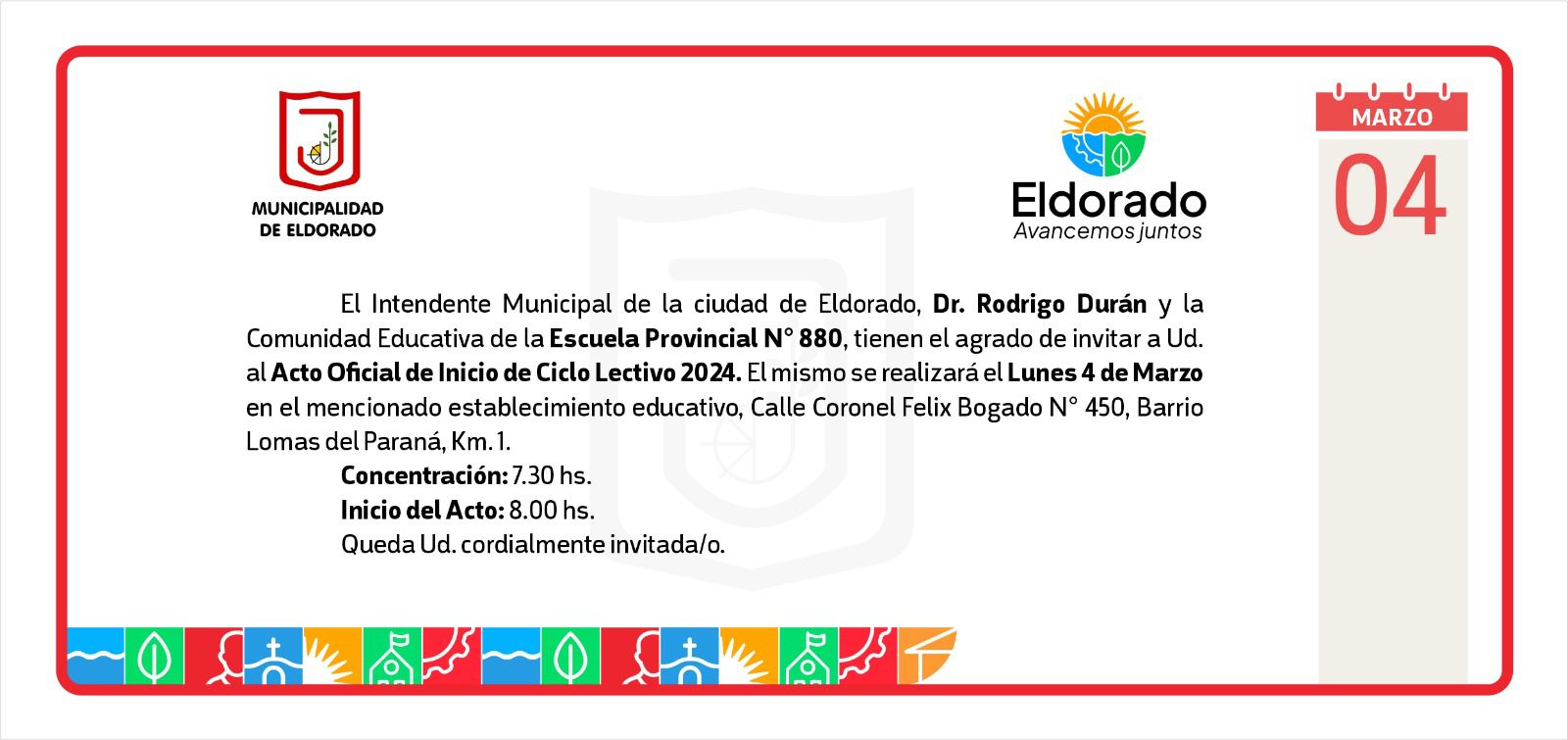 Acto Oficial de Inicio del Ciclo Lectivo 2024 en la Escuela Provincial ...